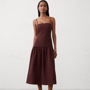 NWT Banana Republic strappy structured drop-waist midi dress